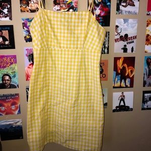 Plaid Yellow White Sundress